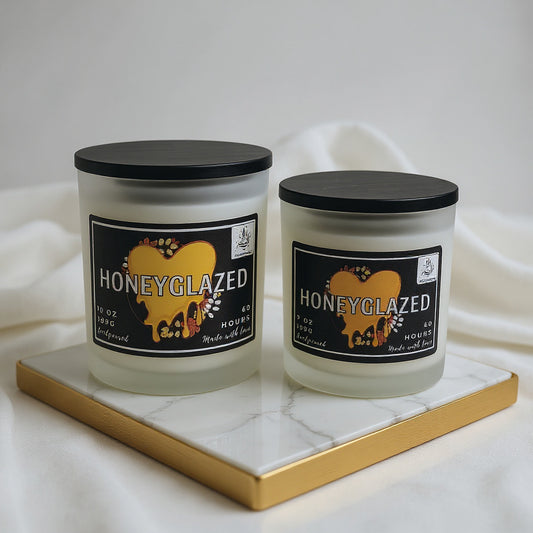Honeyglazed – Honeycomb + Santal Spice Fall Candle scented candle Honeyglazed_pair Melt Magic Candles